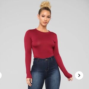 Burgundy Long Sleeve Size M